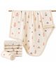 Teri Beri Premium Muslin Cotton Baby Blanket with Tassel Fringe Ultra Soft & Breathable Receiving Blanket for Newborn, Infants & Toddlers Lightweight All Season (Print May Vary) 100 x 100 cm