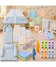 Babytoons Newborn Baby 34 Items Complete Daily Essentials Combo for Infants - Grey