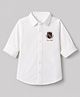 UCB 100 % Cotton Woven Oxford Shirt with Full Sleeves and Crest Embroidery - White