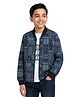 CAVIO Cotton Blend Woven Full Sleeves Abstract Printed Jacket With Tee - Navy Blue