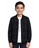 CAVIO Cotton Blend Woven Full Sleeves Checked Jacket With Tee - Black