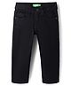 UCB Cotton Elastane Woven Slim Fit Full Length Jeans with Elastane Zipper in Black