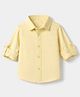 UCB 100% Cotton Woven Solid Oxford Shirt W/ Logo Regular Collar with Full Sleeves in Yellow