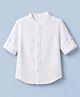 UCB 100% Cotton Dobby Woven Solid Shirt with Full Sleeves & Mandarin Collar - White