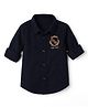 UCB 100% Cotton Woven Full Sleeves Solid Shirts With Logo Embroidery - Navy Blue