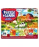 Skillmatics Puzzle & Learn Farm Animals, 25-Piece Jigsaw Puzzle with 6 Learning Boards, Educational Screen-Free Activity for Preschoolers & Toddlers, Gift for Boys & Girls Ages 3 to 7 years