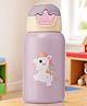 Unicorn Print Double Wall Insulated Straw Sipper Bottle 300ml - Purple| Sippy Cup for 12+ Months| 316 Stainless Steel| One-Touch Button Cap| Easy Straw Sipping| Maintains Temperature