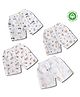 LazyToddler 100% Muslin Woven Pack Of 4 Rainbow Tractor & Animal Printed Shorts - White