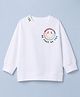 Under Fourteen Only Full Drop Shoulder Sleeves Smiley Embroidered Tee - White