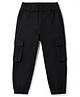 Under Fourteen Only Be Free Be You Text Embroidered Cargo Pants - Black