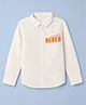 Under Fourteen Only Full Sleeves Typography Printed & Striped Shirt - Beige