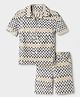 Under Fourteen Only Half Sleeves Chevron Printed Cordinating Shirt & Shorts Set - Multi Colour