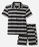Under Fourteen Only Half Sleeves Chevron Printed Cordinating Shirt & Shorts Set - Multi Colour