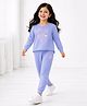 Tiara Cotton Jersey Knit Full Sleeves Sequin Embellished Heart Designed Sweatshirt & Joggers Set - Blue