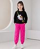 Tiara Cotton Jersey Knit Full Sleeves Bag Printed Sweatshirt & Joggers Set - Black