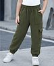 Tiara Interlock Knit Solid Joggers  - Green