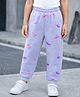 Tiara Rib Cotton Knit Dancers Printed Joggers - Purple