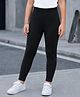 Tiara Cotton Spandex Solid Leggings - Black