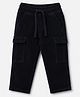 Babyhug Cotton Blend Woven Full Length Solid Corduroy Pants - Navy Blue