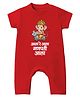 Baby Buzz 100% Cotton Knit Ganesh Chaturthi Theme Half Sleeves Ala Re Ala Ganpati Ala Text Printed Romper - Red