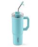 Jaypee Quencher PU Insulated Inner Stainless Steel Tumbler With Straw & Side Handle Spillproof Sipper for Adults, Office & Gym 650ml, SKY BLUE