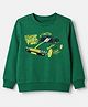 UCB Cotton Mix Knit Sweatshirt with Full Sleeves and Car Print - Green