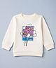 UCB 80% Cotton 20% Fleece Knit Full Sleeves Round Neck Sweatshirt With Floral Print- OffWhite