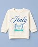 UCB 80% Cotton Knit Round Neck Sweatshirt with Full Sleeves & UCB Italy Varsity Graphic - OffWhite