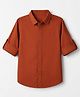 UCB Cotton Woven Solid Shirt with Full Sleeves in Brown for 6-9 Months