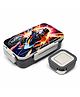 Signoraware 700 ml Racing Car Printed Steel Lunch Box with 130 ml Container- Blue