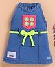 Lackii Doll Denim Sleeveless Crochet Floral Applique Detailed Dress - Blue