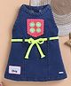 Lackii Doll Denim Sleeveless Crochet Floral Applique Detailed Dress - Navy Blue