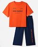 Pine Kids 100% Cotton Bio Washed Knit Half sleeves T-Shirt & Pyjama Night Suit with Good Energy in Orange