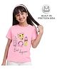 Plan B Cotton Knit Half Sleeves Best Day Ever Text Printed Tee With Built In Pre Teen Bra - Pink