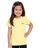 Plan B Cotton Knit Half Sleeves Made Of Magic Text Printed Tee - Yellow