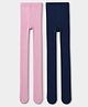 Honeyhap Premium Cotton Knit Full Length Tights Pack of 2 With Bio Finish - Crystle Pink / Navy Peony