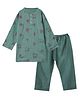 DULAAR Chanderi Woven Full Sleeves Peacock & Trees  Embroidered Kurta & Pyjama Set - Green