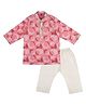 DULAAR Chanderi Woven Full Sleeves Floral Printed Lace Detailed Kurta & Pyjama Set - Pink