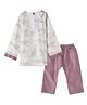 DULAAR Chanderi Woven Full Sleeves Cheetahs Printed Kurta & Pyjama Set - Royal Blue
