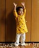 DULAAR Chanderi Woven Full Sleeves Birds Embroidered  Kurta & Pyjama Set - Yellow