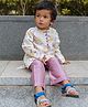 DULAAR Chanderi Woven Full Sleeves Pomegranate Printed Kurta & Pyjama Set - Purple