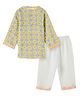 DULAAR Chanderi Woven Full Sleeves Abstract Motifs Printed Kurta & Pyjama Set - Grey