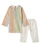 DULAAR Chanderi Woven Full Sleeves Checked Kurta & Pyjama Set - Multi Colour