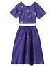 DULAAR Chanderi Woven Half Sleeves Dragon Fly Embroidered Choli & Lehenga Set - Purple