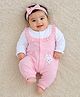 BUMZEE Cotton Knit Full Sleeves Bunny Applique Detailed Romper - Pink