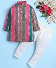 Jeet Ethnics Cotton Blend Knit Full Sleeves Bandhani Printed Kurta & Pyjama Set - Multi Colour