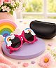 PASSION PETALS Rainbow Applique Detailed UV Protected Round Sunglasses With Case - Pink