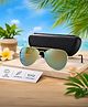 PASSION PETALS Gradient UV Protected Rimmed Aviator Sunglasses With Case - Green
