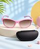 PASSION PETALS Colour Blocked UV Protected Rectangle Sunglasses With Case - Pink