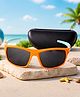 PASSION PETALS Colour Blocked UV Protected Rectangle Sunglasses With Case - Orange